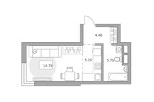 Планировка квартиры студии, 30 м2