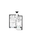 Планировка 1-комнатной квартиры, 35,5 м2