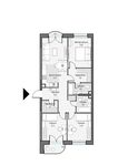 Планировка 3-комнатной квартиры, 88,48 м2