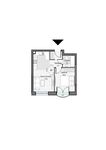 Планировка 1-комнатной квартиры, 35 м2