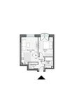 Планировка 1-комнатной квартиры, 43,6 м2