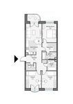 Планировка 3-комнатной квартиры, 88,73 м2