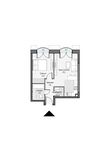 Планировка 1-комнатной квартиры, 44,64 м2
