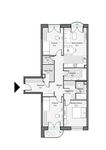 Планировка 3-комнатной квартиры, 98,08 м2