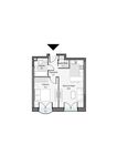 Планировка 1-комнатной квартиры, 43,42 м2
