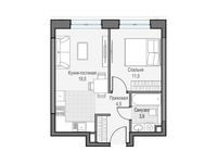Планировка 1-комнатной квартиры, 37,32 м2