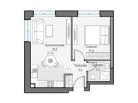 Планировка 1-комнатной квартиры, 37,75 м2