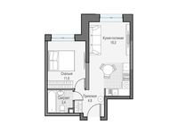 Планировка 1-комнатной квартиры, 37,95 м2