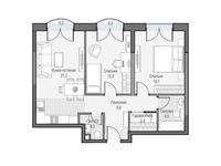 Планировка 2-комнатной квартиры, 68,86 м2