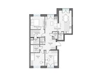 Планировка 3-комнатной квартиры, 100,11 м2