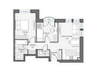 Планировка 2-комнатной квартиры, 60,91 м2