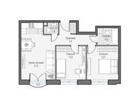 Планировка 2-комнатной квартиры, 59,74 м2
