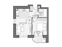 Планировка 1-комнатной квартиры, 35,97 м2