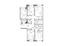 Планировка 4-комнатной квартиры, 113,65 м2