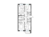 Планировка 3-комнатной квартиры, 79,3 м2