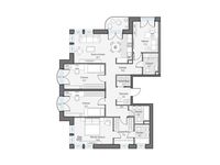 Планировка 4-комнатной квартиры, 122,46 м2