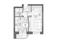 Планировка 1-комнатной квартиры, 36,13 м2