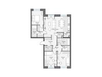 Планировка 3-комнатной квартиры, 108,12 м2