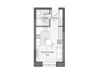 Планировка квартиры студии, 24,35 м2