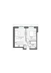 Планировка 1-комнатной квартиры, 39,45 м2