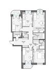 Планировка 4-комнатной квартиры, 115,27 м2