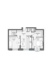 Планировка 2-комнатной квартиры, 59,5 м2