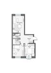 Планировка 2-комнатной квартиры, 61,59 м2