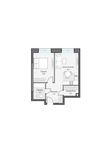 Планировка 1-комнатной квартиры, 45,34 м2