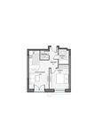 Планировка 1-комнатной квартиры, 43,85 м2