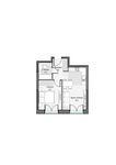 Планировка квартиры студии, 40,17 м2