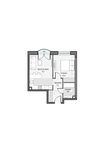 Планировка 1-комнатной квартиры, 43,72 м2