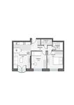 Планировка 2-комнатной квартиры, 60,16 м2