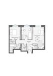 Планировка 2-комнатной квартиры, 66,38 м2
