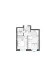 Планировка 1-комнатной квартиры, 40,16 м2