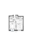 Планировка 1-комнатной квартиры, 43,51 м2