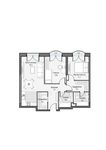 Планировка 2-комнатной квартиры, 74,11 м2