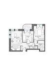 Планировка 2-комнатной квартиры, 62,22 м2