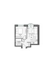 Планировка 1-комнатной квартиры, 38,56 м2