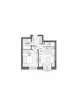 Планировка 1-комнатной квартиры, 39,56 м2
