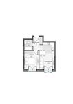 Планировка 1-комнатной квартиры, 40,27 м2