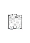 Планировка 1-комнатной квартиры, 44,4 м2