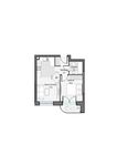 Планировка 1-комнатной квартиры, 35,87 м2