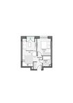 Планировка 1-комнатной квартиры, 37,33 м2