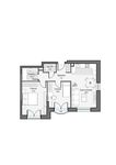 Планировка 2-комнатной квартиры, 60,89 м2
