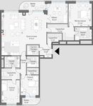 Планировка 4-комнатной квартиры, 204,7 м2
