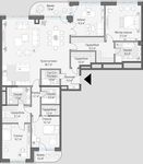 Планировка 4-комнатной квартиры, 204,6 м2
