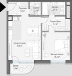 Планировка 1-комнатной квартиры, 65,1 м2