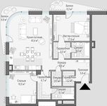 Планировка 2-комнатной квартиры, 120,1 м2