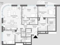 Планировка 3-комнатной квартиры, 161,8 м2