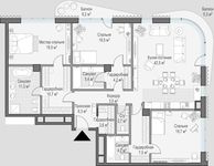 Планировка 3-комнатной квартиры, 163,1 м2